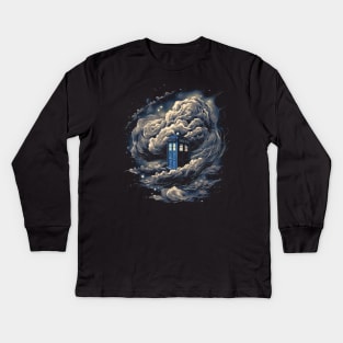 Tardis In The Clouds Kids Long Sleeve T-Shirt